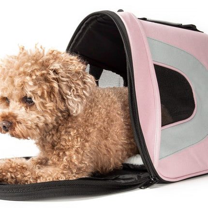 Pet Life ® Sporty Mesh Airline Approved Zippered Folding Collapsible Travel Pet Dog Carrier