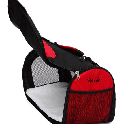 Pet Life ® Sporty Mesh Airline Approved Zippered Folding Collapsible Travel Pet Dog Carrier