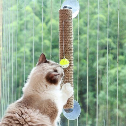 Pet Life ® 'Stick N' Claw' Sisal Rope and Toy Suction Cup Stick Shaped Cat Scratcher