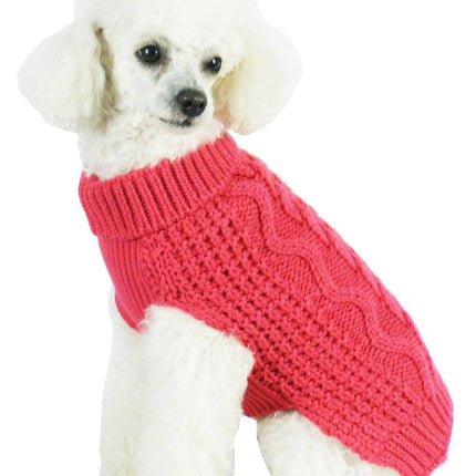 Pet Life ® 'Swivel-Swirl' Heavy Cable Knitted Fashion Designer Dog Sweater
