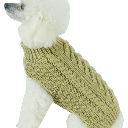 Pet Life ® 'Swivel-Swirl' Heavy Cable Knitted Fashion Designer Dog Sweater