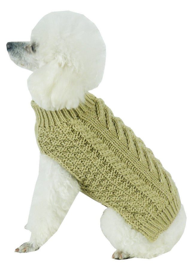 Pet Life ® 'Swivel-Swirl' Heavy Cable Knitted Fashion Designer Dog Sweater