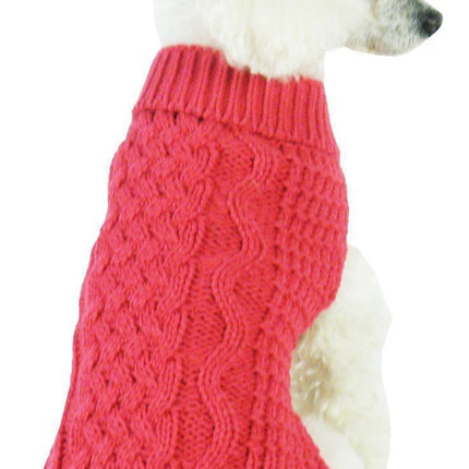 Pet Life ® 'Swivel-Swirl' Heavy Cable Knitted Fashion Designer Dog Sweater