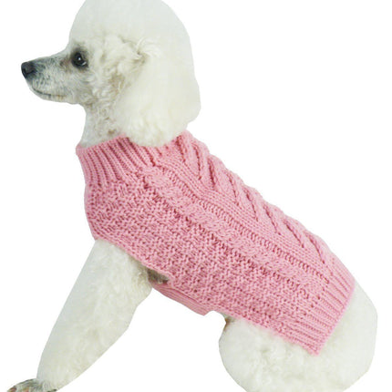 Pet Life ® 'Swivel-Swirl' Heavy Cable Knitted Fashion Designer Dog Sweater