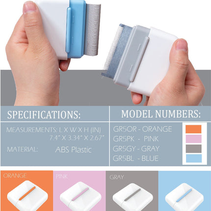 Pet Life ® 'Zipocket' 2-in-1 Underake and Stainless Steel Travel Grooming Pet Comb