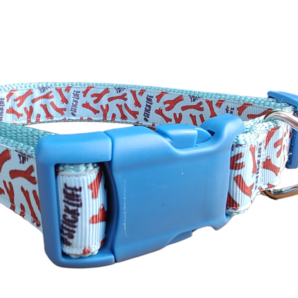 # Stick Life Light Blue Nylon Dog Collar MD, LG, XL, Leash, Martingale