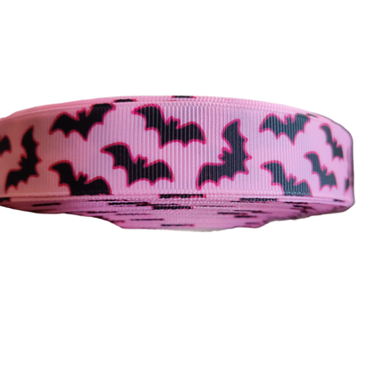 Pink Bats Nylon Dog Collar, Leash