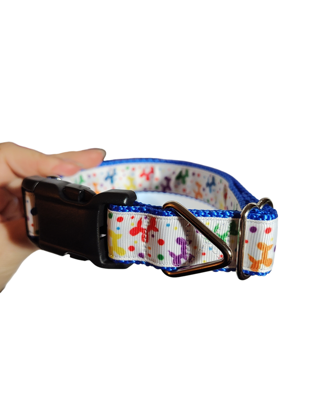 Rainbow Balloon Dogs Nylon Dog Collar