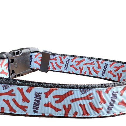 # Stick Life Black Nylon Dog Collar MD, LG, XL, Leash