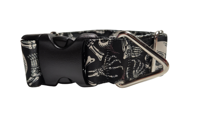 1.5" Skeleton Bones Nylon Dog Collar