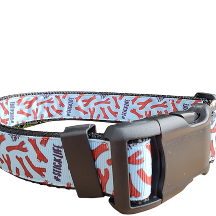 # Stick Life Black Nylon Dog Collar MD, LG, XL, Leash
