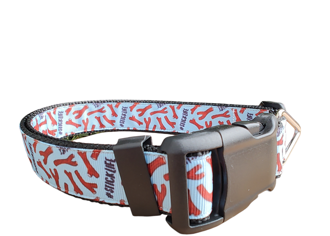 # Stick Life Black Nylon Dog Collar MD, LG, XL, Leash