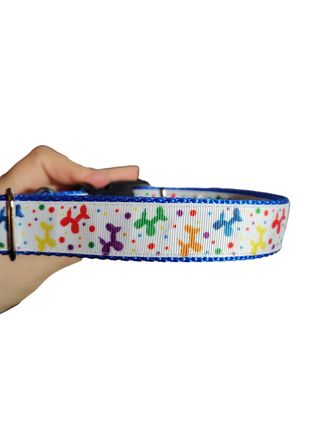 Rainbow Balloon Dogs Nylon Dog Collar