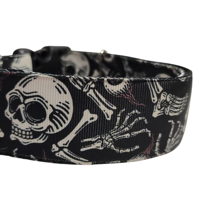 1.5" Skeleton Bones Nylon Dog Collar