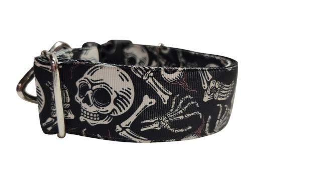 1.5" Skeleton Bones Nylon Dog Collar