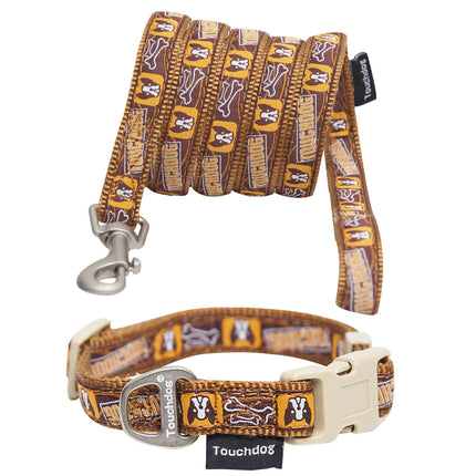 Touchdog ® 'Caliber' Designer Embroidered Fashion Pet Dog Leash and Collar Combination