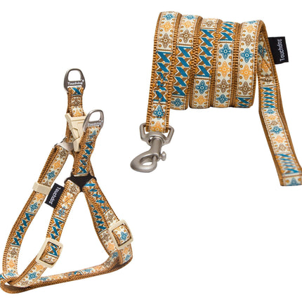 Touchdog ® 'Caliber' Embroidered Designer Fashion Pet Dog Leash and Harness Combination